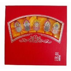 五路財(cái)神臉譜書(shū)簽 金屬書(shū)簽 5件套包裝盒 紅色翻蓋